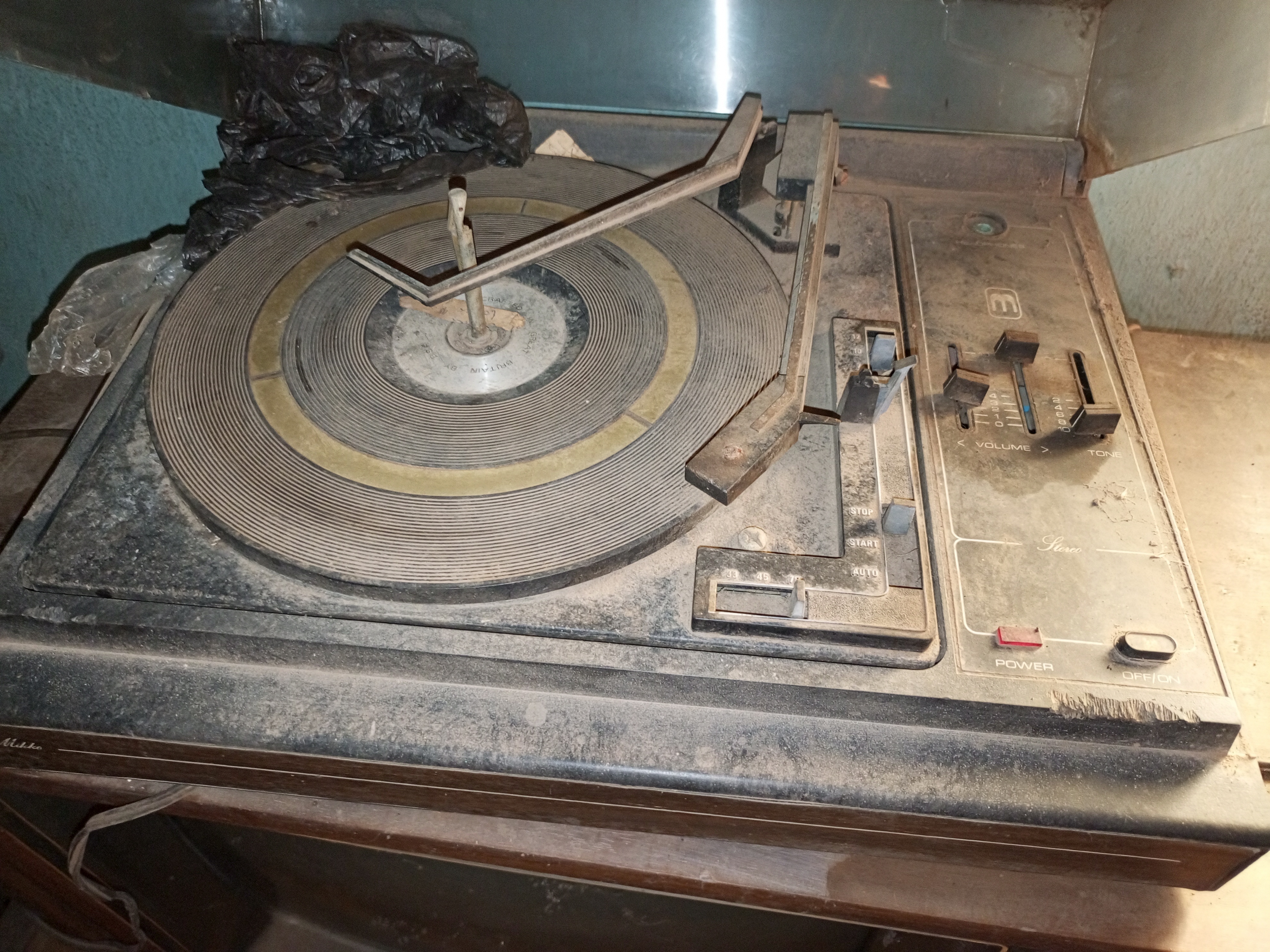 Old TV and old dj record