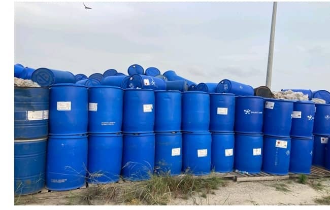 Blue 220 litres Plastic  drums and metal drums and white plastic tank 